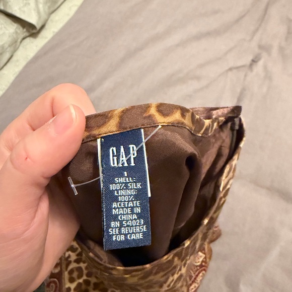 GAP Brown and Tan Silk Skirt - Picture 4 of 4